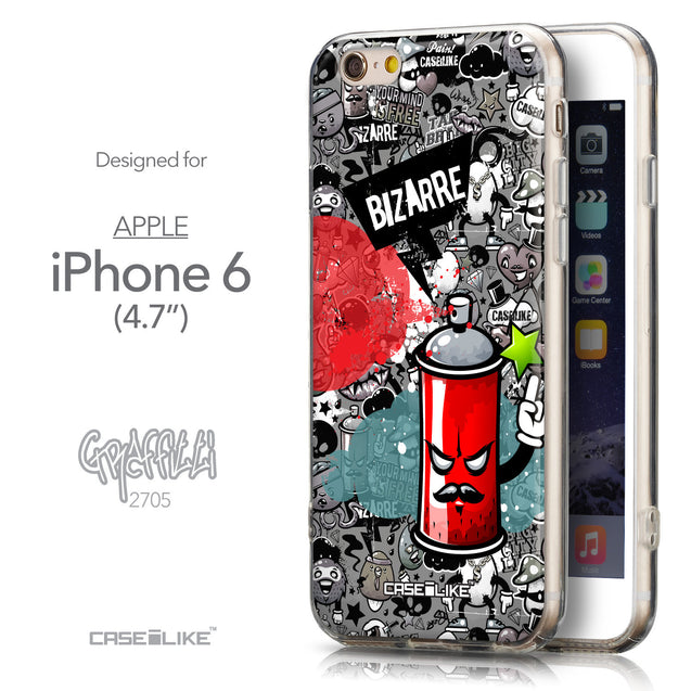 Front & Side View - CASEiLIKE Apple iPhone 6 back cover Graffiti 2705