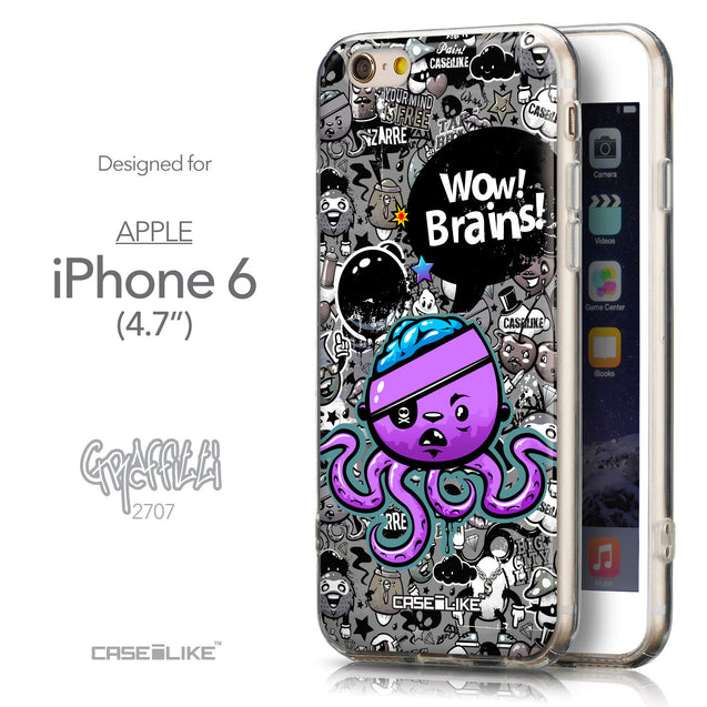 Front & Side View - CASEiLIKE Apple iPhone 6 back cover Graffiti 2707