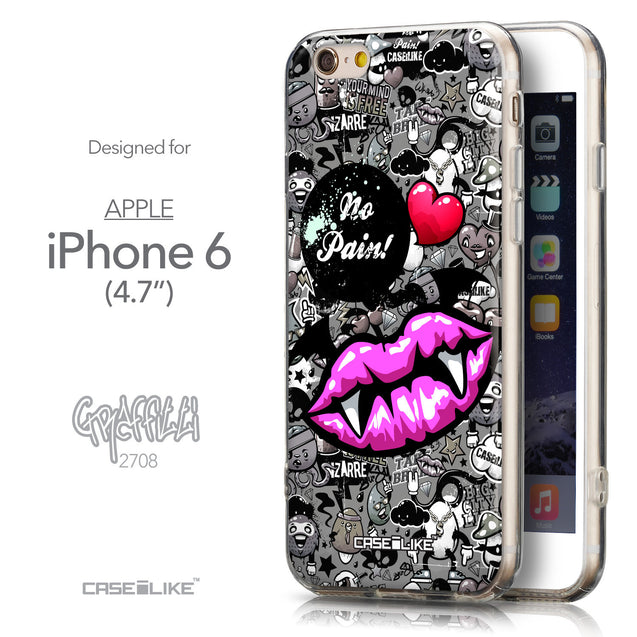 Front & Side View - CASEiLIKE Apple iPhone 6 back cover Graffiti 2708