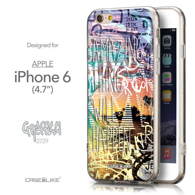 Front & Side View - CASEiLIKE Apple iPhone 6 back cover Graffiti 2729