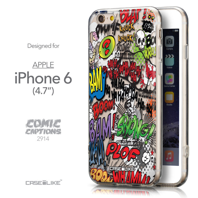 Front & Side View - CASEiLIKE Apple iPhone 6 back cover Comic Captions 2914