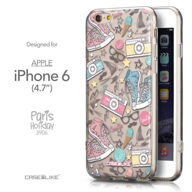Front & Side View - CASEiLIKE Apple iPhone 6 back cover Paris Holiday 3906