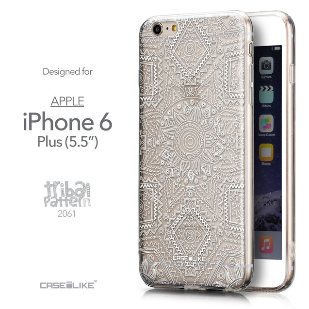 Front & Side View - CASEiLIKE Apple iPhone 6 Plus back cover Indian Line Art 2061