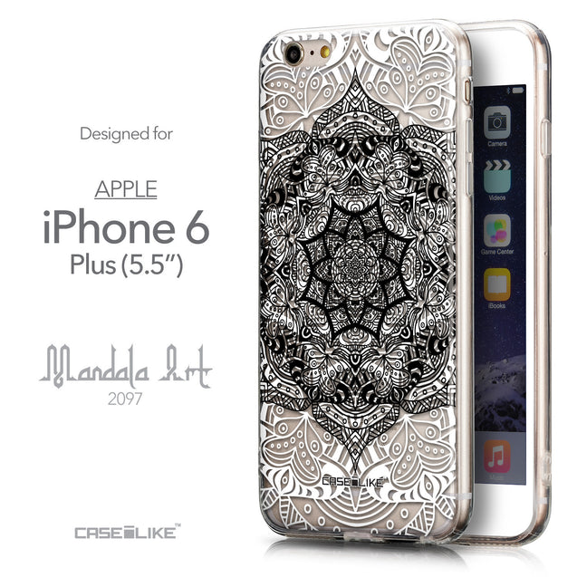 Front & Side View - CASEiLIKE Apple iPhone 6 Plus back cover Mandala Art 2097