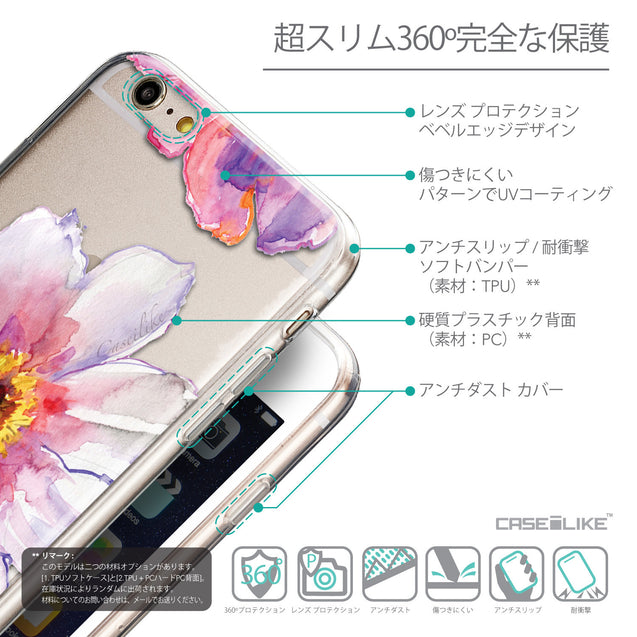 Details in Japanese - CASEiLIKE Apple iPhone 6 Plus back cover Watercolor Floral 2231