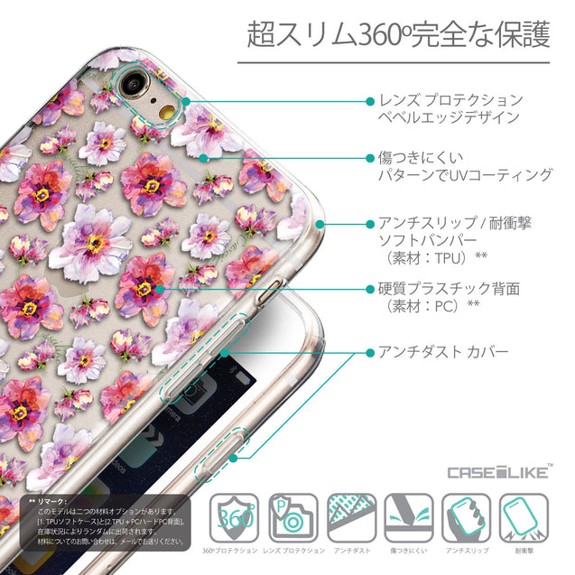 Details in Japanese - CASEiLIKE Apple iPhone 6 Plus back cover Watercolor Floral 2232