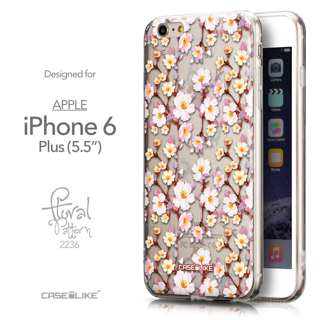 Front & Side View - CASEiLIKE Apple iPhone 6 Plus back cover Watercolor Floral 2236