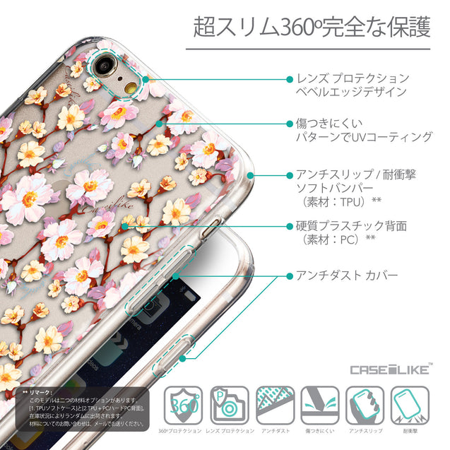 Details in Japanese - CASEiLIKE Apple iPhone 6 Plus back cover Watercolor Floral 2236