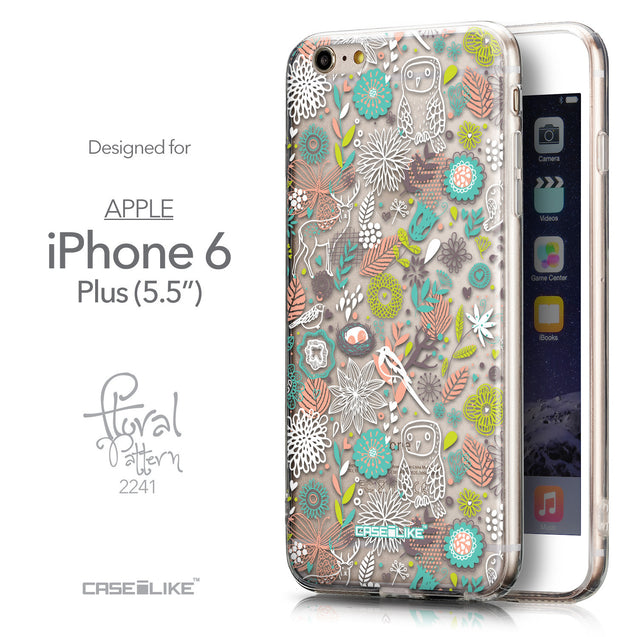 Front & Side View - CASEiLIKE Apple iPhone 6 Plus back cover Spring Forest White 2241