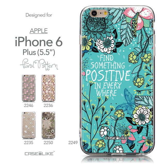 Collection - CASEiLIKE Apple iPhone 6 Plus back cover Blooming Flowers Turquoise 2249