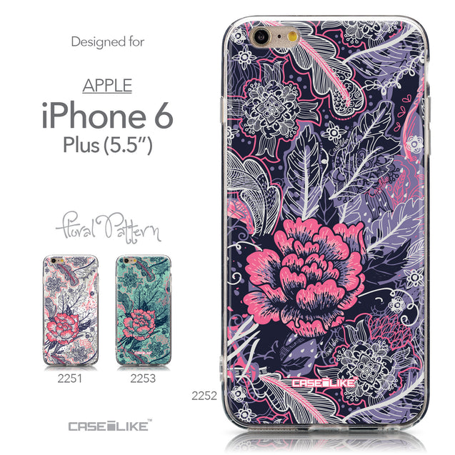 Collection - CASEiLIKE Apple iPhone 6 Plus back cover Vintage Roses and Feathers Blue 2252