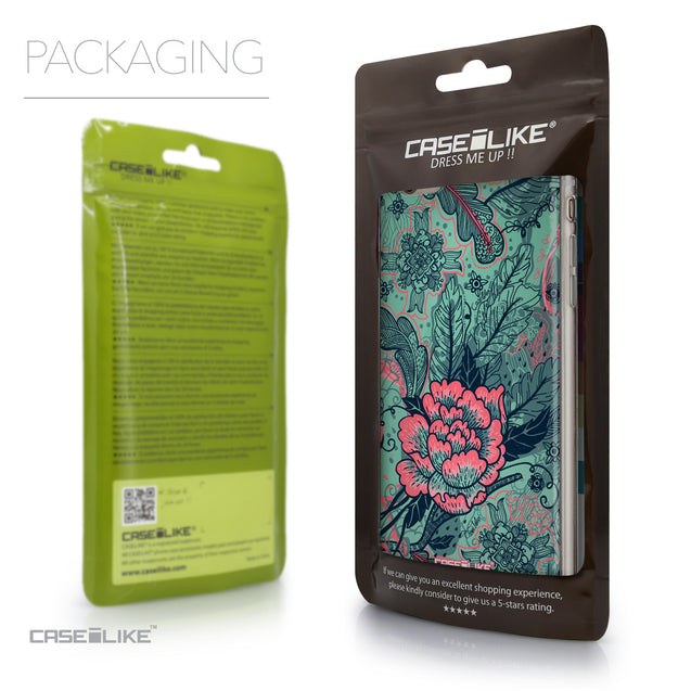 Packaging - CASEiLIKE Apple iPhone 6 Plus back cover Vintage Roses and Feathers Turquoise 2253