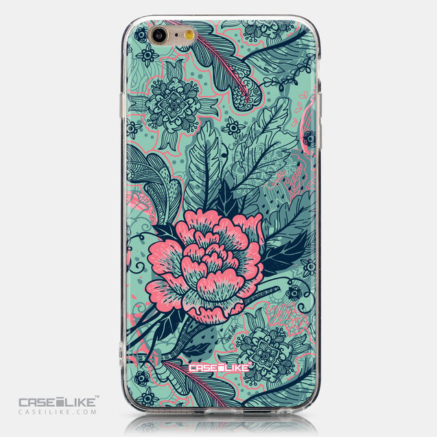 CASEiLIKE Apple iPhone 6 Plus back cover Vintage Roses and Feathers Turquoise 2253