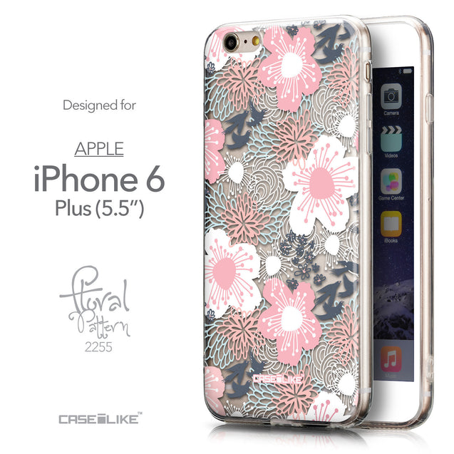 Front & Side View - CASEiLIKE Apple iPhone 6 Plus back cover Japanese Floral 2255