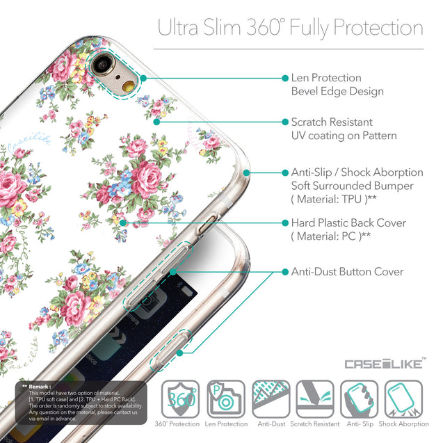 Details in English - CASEiLIKE Apple iPhone 6 Plus back cover Floral Rose Classic 2260