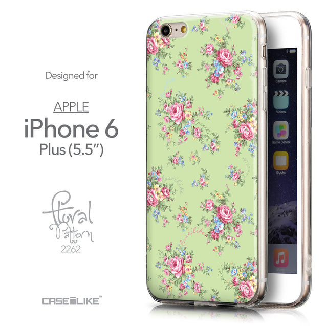 Front & Side View - CASEiLIKE Apple iPhone 6 Plus back cover Floral Rose Classic 2262