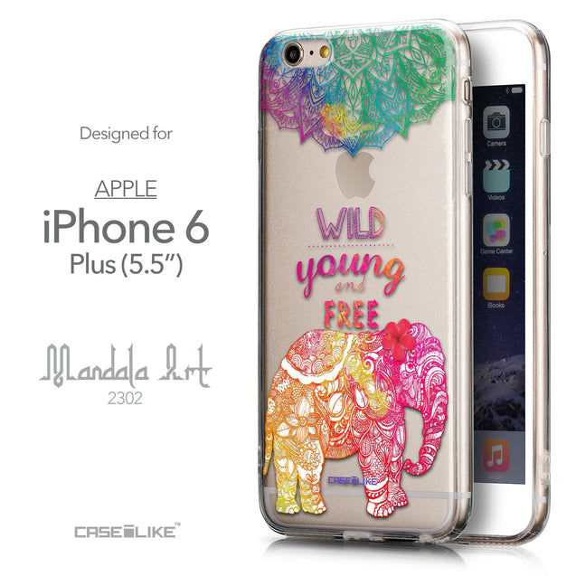 Front & Side View - CASEiLIKE Apple iPhone 6 Plus back cover Mandala Art 2302