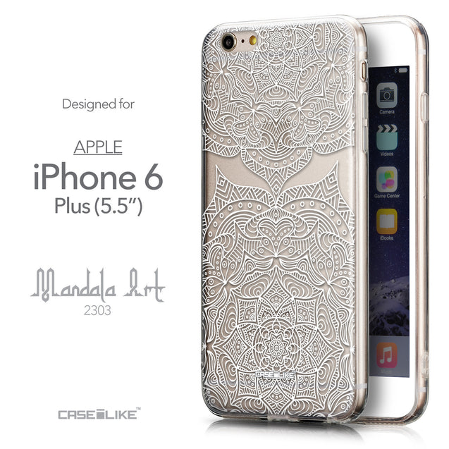 Front & Side View - CASEiLIKE Apple iPhone 6 Plus back cover Mandala Art 2303