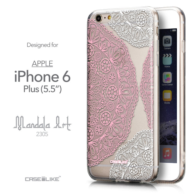 Front & Side View - CASEiLIKE Apple iPhone 6 Plus back cover Mandala Art 2305