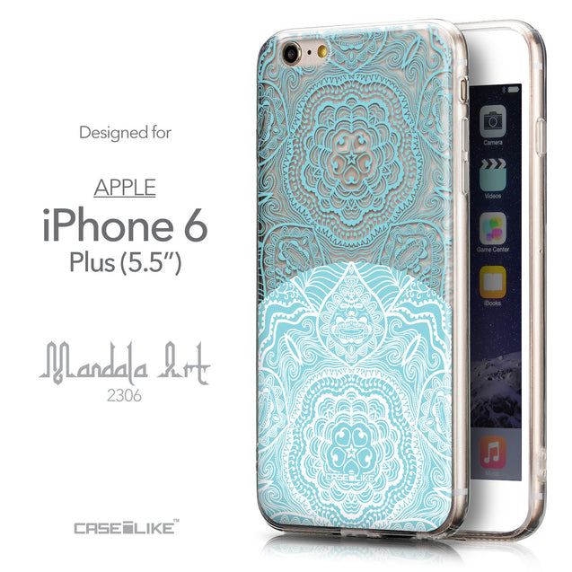 Front & Side View - CASEiLIKE Apple iPhone 6 Plus back cover Mandala Art 2306