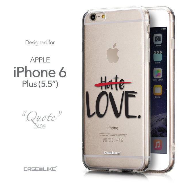 Front & Side View - CASEiLIKE Apple iPhone 6 Plus back cover Quote 2406