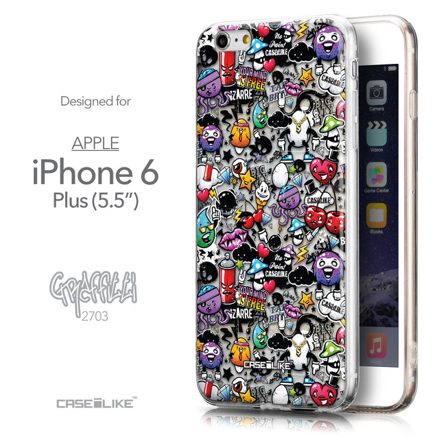 Front & Side View - CASEiLIKE Apple iPhone 6 Plus back cover Graffiti 2703