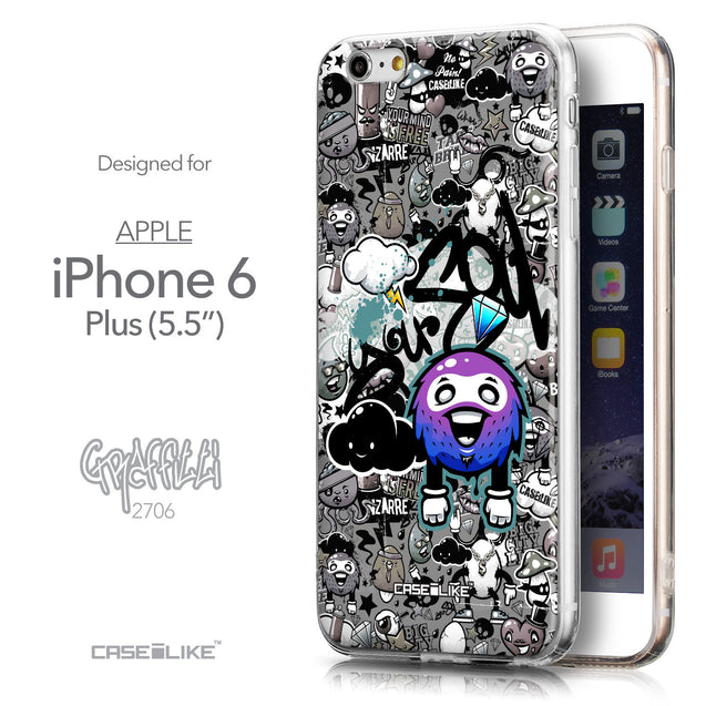 Front & Side View - CASEiLIKE Apple iPhone 6 Plus back cover Graffiti 2706