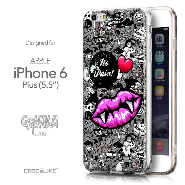 Front & Side View - CASEiLIKE Apple iPhone 6 Plus back cover Graffiti 2708