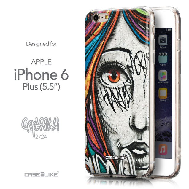 Front & Side View - CASEiLIKE Apple iPhone 6 Plus back cover Graffiti Girl 2724