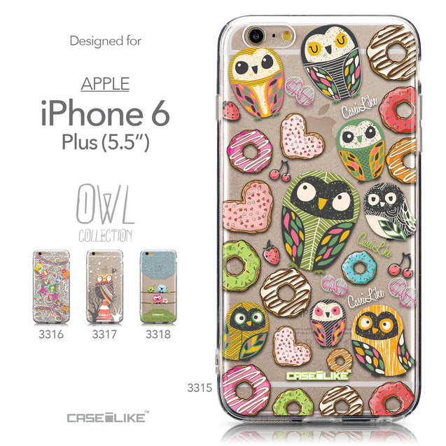 Collection - CASEiLIKE Apple iPhone 6 Plus back cover Owl Graphic Design 3315