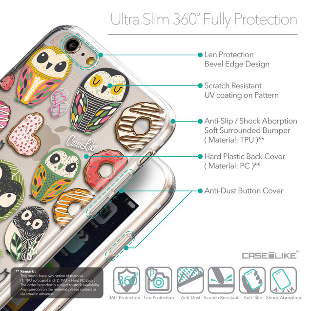 Details in English - CASEiLIKE Apple iPhone 6 Plus back cover Owl Graphic Design 3315
