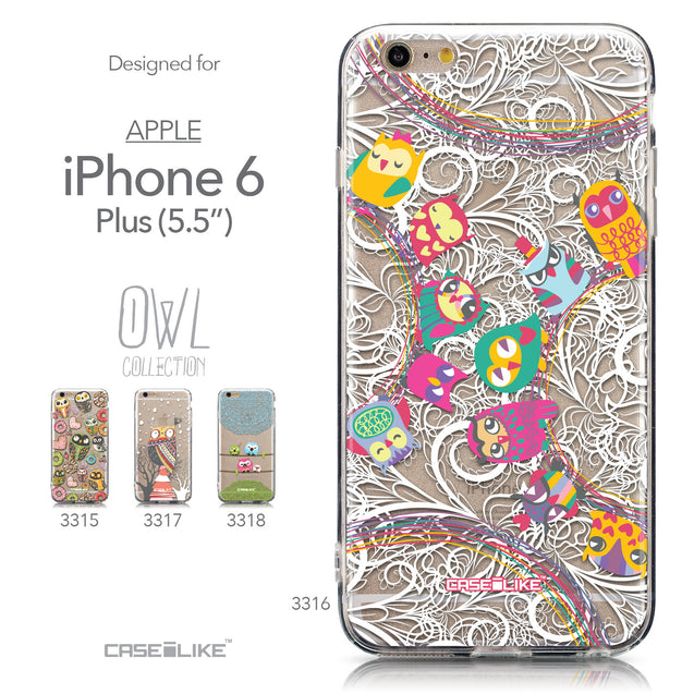 Collection - CASEiLIKE Apple iPhone 6 Plus back cover Owl Graphic Design 3316