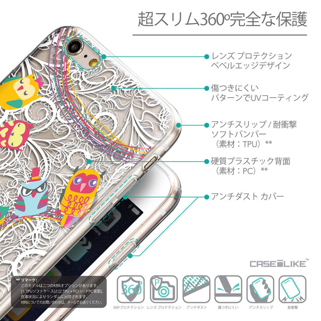 Details in Japanese - CASEiLIKE Apple iPhone 6 Plus back cover Owl Graphic Design 3316