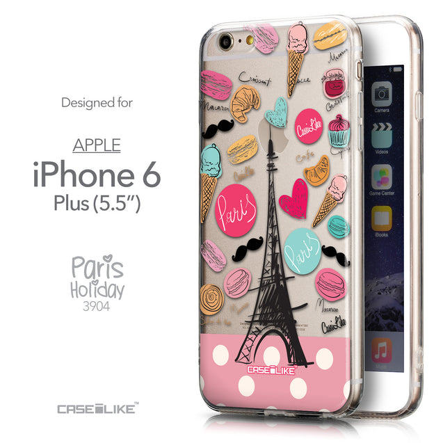Front & Side View - CASEiLIKE Apple iPhone 6 Plus back cover Paris Holiday 3904