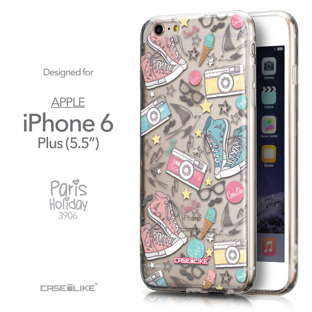Front & Side View - CASEiLIKE Apple iPhone 6 Plus back cover Paris Holiday 3906