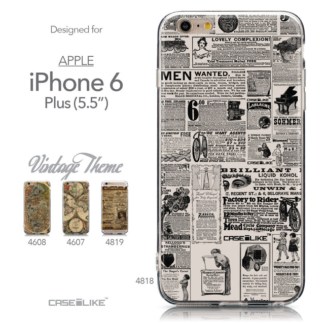 Collection - CASEiLIKE Apple iPhone 6 Plus back cover Vintage Newspaper Advertising 4818