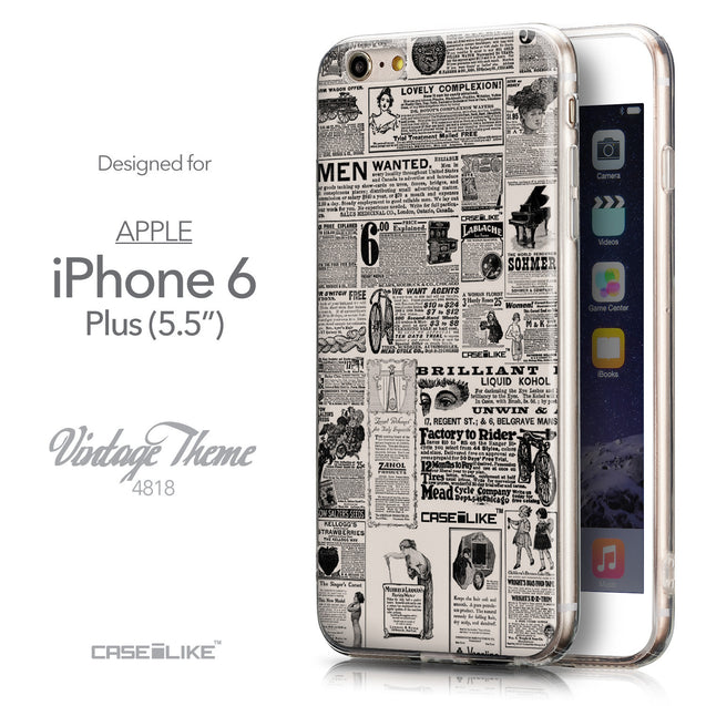 Front & Side View - CASEiLIKE Apple iPhone 6 Plus back cover Vintage Newspaper Advertising 4818