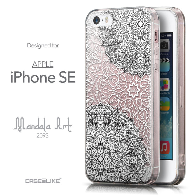 Front & Side View - CASEiLIKE Apple iPhone SE back cover Mandala Art 2093