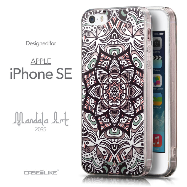 Front & Side View - CASEiLIKE Apple iPhone SE back cover Mandala Art 2095