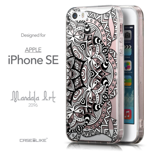 Front & Side View - CASEiLIKE Apple iPhone SE back cover Mandala Art 2096