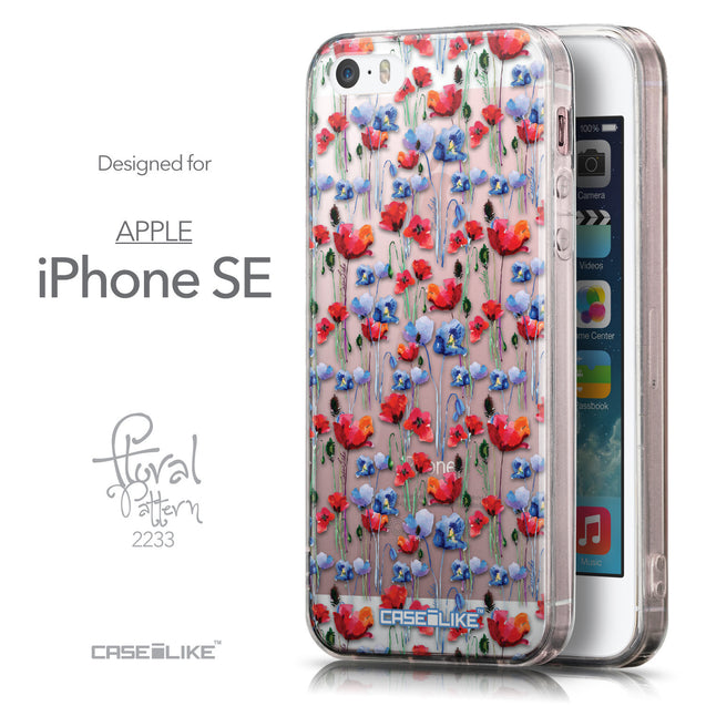 Front & Side View - CASEiLIKE Apple iPhone SE back cover Watercolor Floral 2233