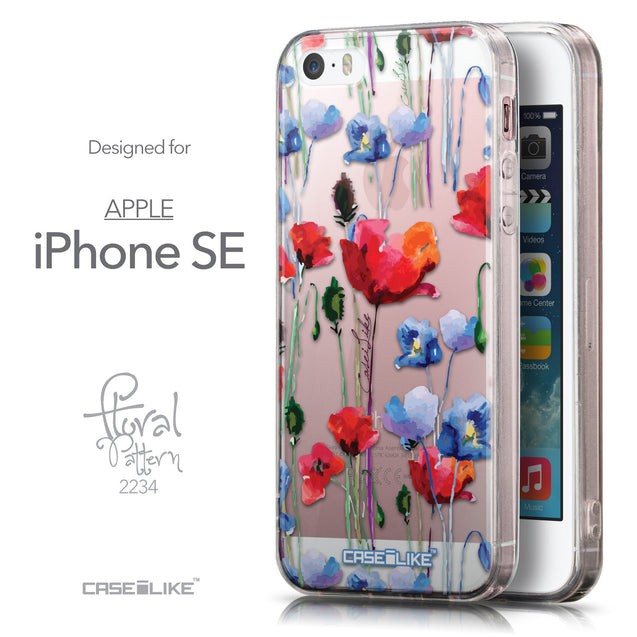 Front & Side View - CASEiLIKE Apple iPhone SE back cover Indian Line Art 2061