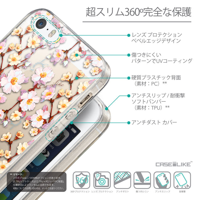 Details in Japanese - CASEiLIKE Apple iPhone SE back cover Watercolor Floral 2236