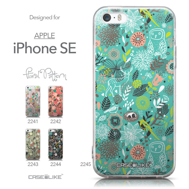 Collection - CASEiLIKE Apple iPhone SE back cover Spring Forest Turquoise 2245
