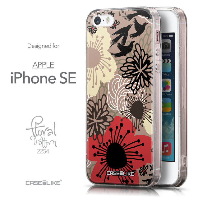 Front & Side View - CASEiLIKE Apple iPhone SE back cover Japanese Floral 2254