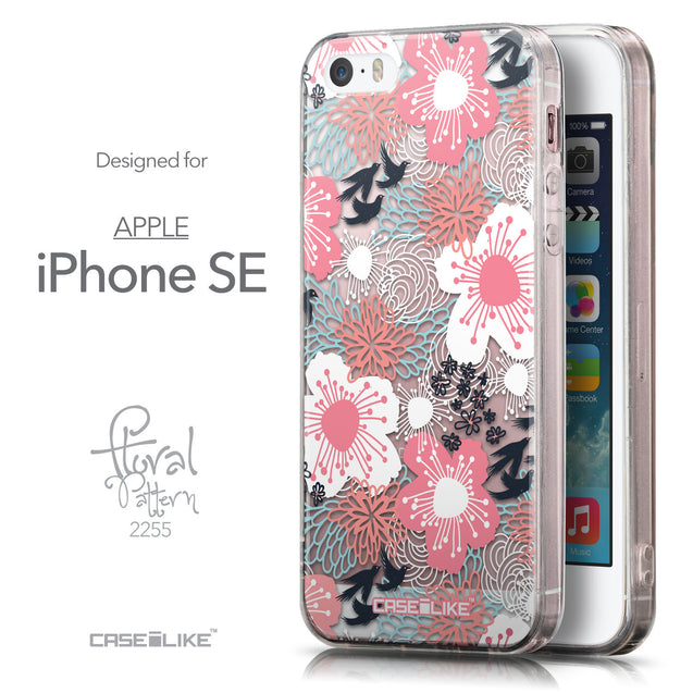 Front & Side View - CASEiLIKE Apple iPhone SE back cover Japanese Floral 2255