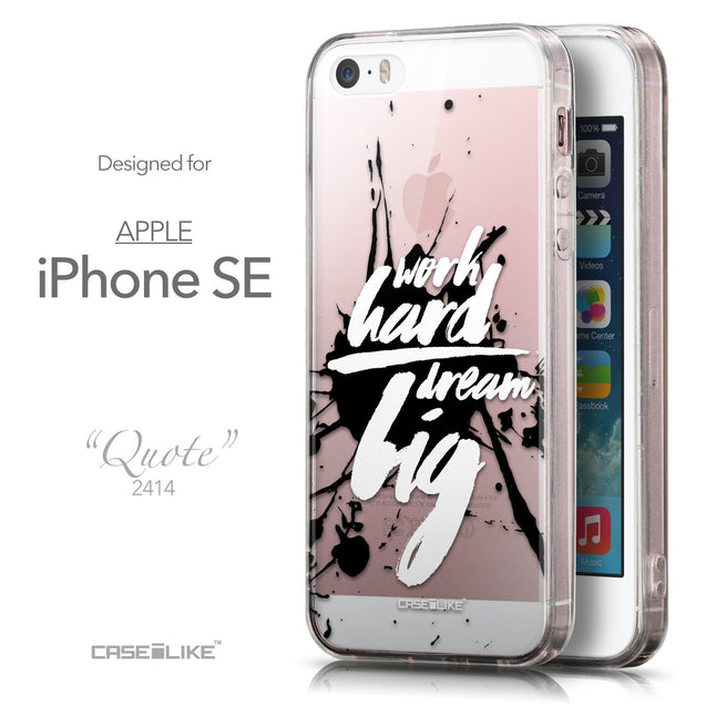 Front & Side View - CASEiLIKE Apple iPhone SE back cover Quote 2414