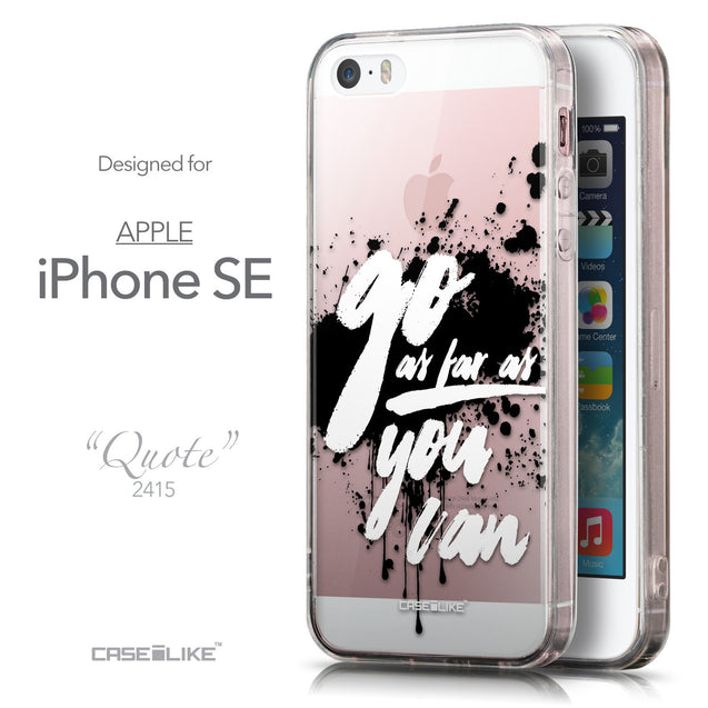 Front & Side View - CASEiLIKE Apple iPhone SE back cover Quote 2415