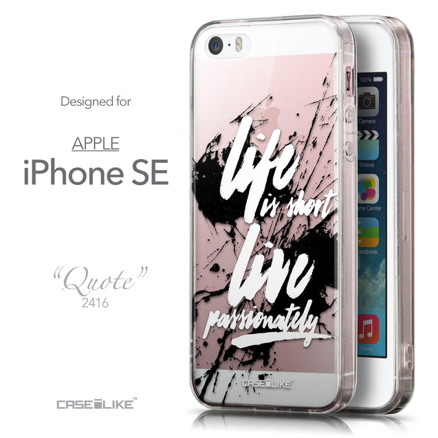 Front & Side View - CASEiLIKE Apple iPhone SE back cover Quote 2416