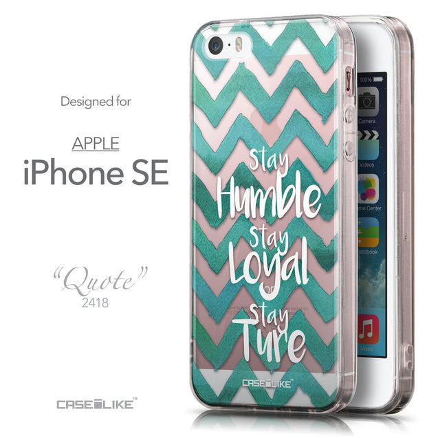 Front & Side View - CASEiLIKE Apple iPhone SE back cover Quote 2418